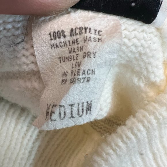 Bears Crossing  Womens Long Sleeves Geometric USA Made Ivory Knit Sweater Size M - Picture 7 of 8
